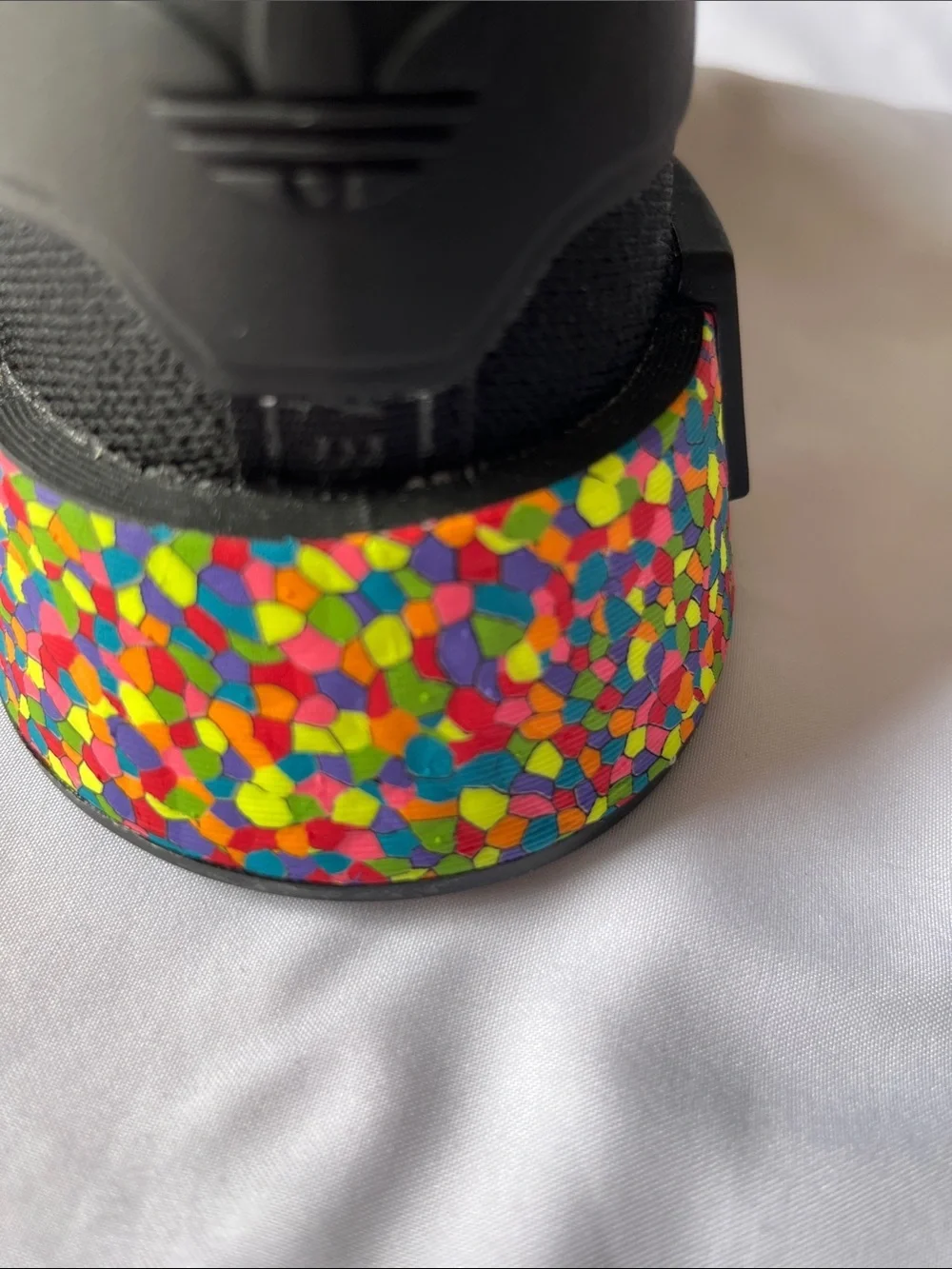 adidas Kids Black Sneakers with Rainbow Sole Accent